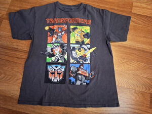 Vintage Gray Transformers Graphic Shirt Youth Medium (10-12)